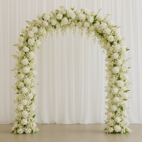 2 QTY Small White Roses Wedding Round Arch